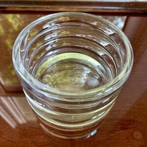 Vintage Heavy Clear Ribbed Glass Wine Bottle Holder, Wine Coaster